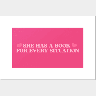 She's Got A Book For Every Situation Sweatshirt Women's Bookish Hoodies, Funny Book Shirt, Book Lover Gift, Teachers Reading Tshirt Posters and Art